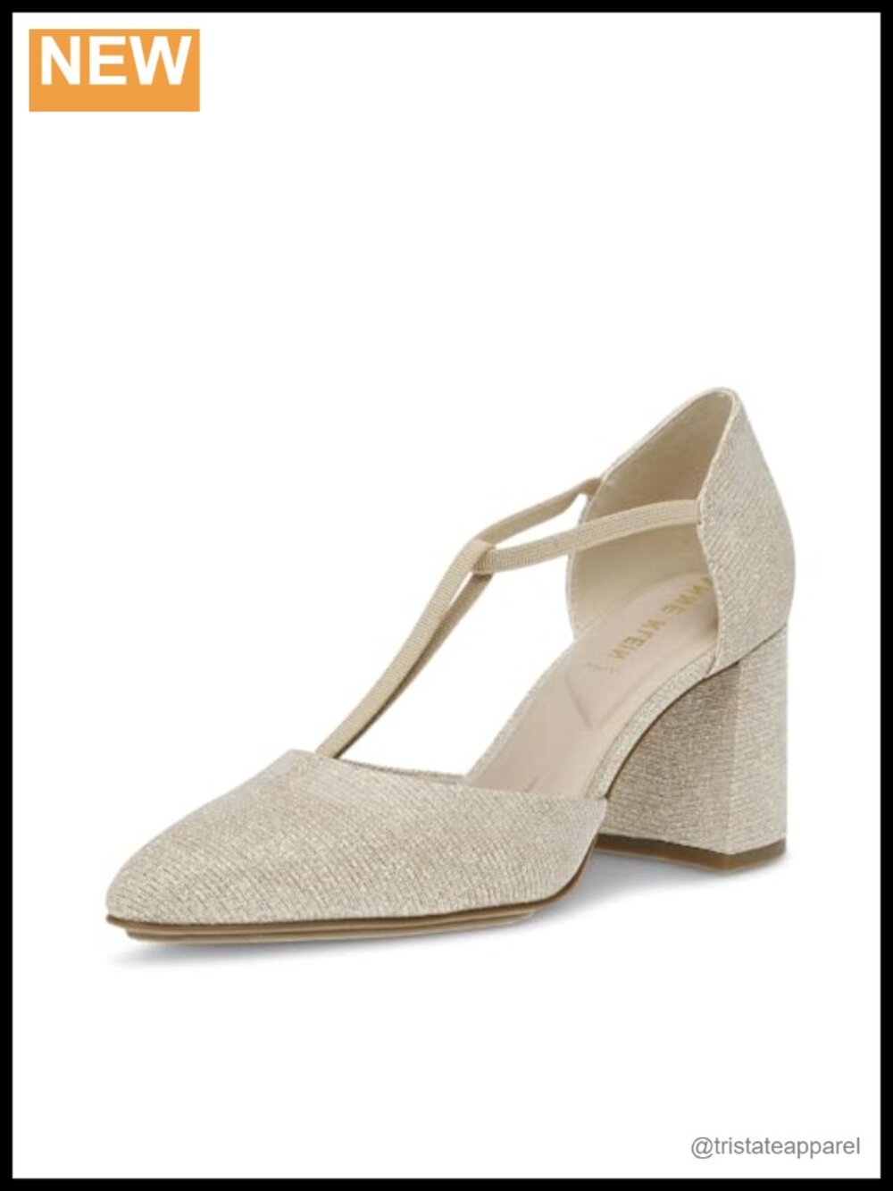 Anne Klein Baylie Block Heel Pump Faux Leather Slip-On Dress Shoe